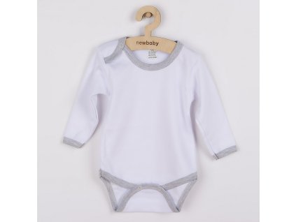 Kojenecké body New Baby s šedým lemem - vel. 80 (9-12m)