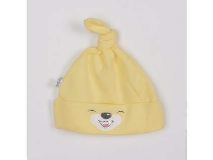 Bavlněná kojenecká čepička Bobas Fashion Lucky žlutá