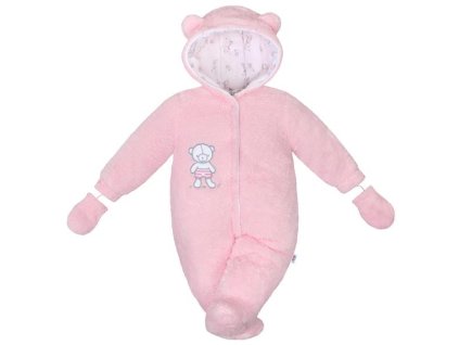 Zimní kombinézka New Baby Nice Bear růžová - vel. 74 (6-9m)