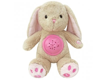 Plyšový usínáček králíček s projektorem Baby Mix růžový