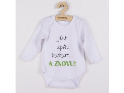 Body s potiskem New Baby jíst spát kakat... A ZNOVU! - vel. 74 (6-9m)