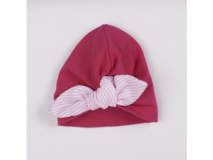 Dívčí čepička turban New Baby For Girls stripes - vel. 74 (6-9m)