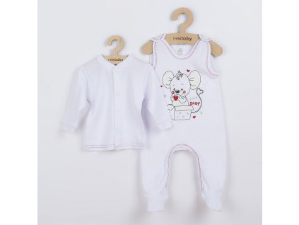 Kojenecká soupravička New Baby Mouse bílá - vel. 80 (9-12m)