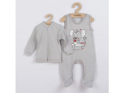 Kojenecká soupravička New Baby Mouse šedá - vel. 86 (12-18m)