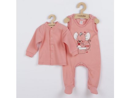 Kojenecká soupravička New Baby Mouse lososová - vel. 86 (12-18m)