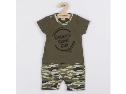 Kojenecký letní overal New Baby Army girl - vel. 62 (3-6m)