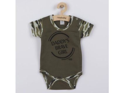 Kojenecké body s krátkým rukávem New Baby Army girl - vel. 74 (6-9m)