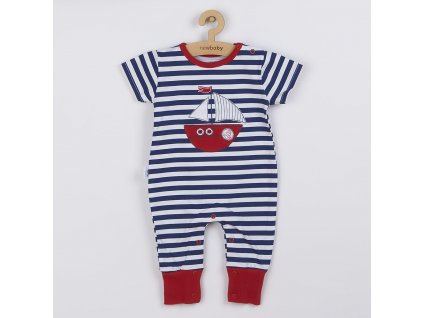 Klučičí letní overal New Baby Marine - vel. 56 (0-3m)