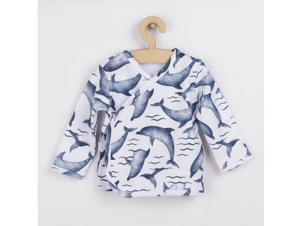 Kojenecká bavlněná košilka Nicol Dolphin - vel. 56 (0-3m)