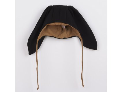 Kojenecká bavlněná čepička s oušky New Baby Favorite černá - vel. 68 (4-6m)