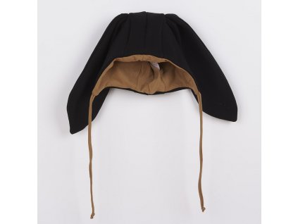 Kojenecká bavlněná čepička s oušky New Baby Favorite černá - vel. 74 (6-9m)