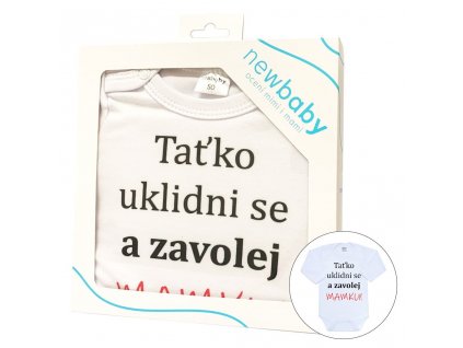 Body s potiskem New Baby a zavolej MAMKU! - dárkové balení - vel. 50