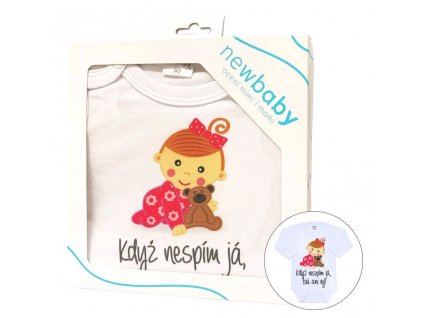 Body s potiskem New Baby Když nespím já, tak ani vy - dárkové balení - vel. 74 (6-9m)