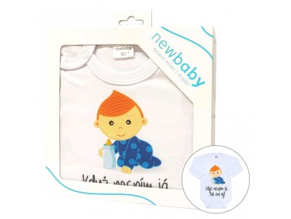 Body s potiskem New Baby Když nespím já, tak ani vy - dárkové balení - vel. 62 (3-6m)
