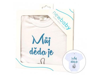 Body s potiskem New Baby Můj děda je jednička - dárkové balení - vel. 74 (6-9m)