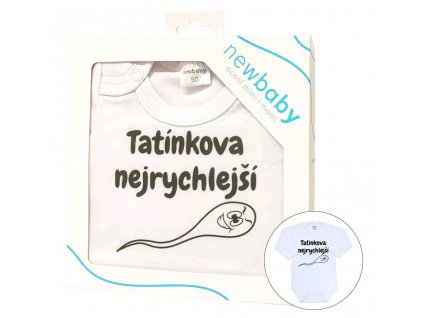 Body s potiskem New Baby Tatínkova nejrychlejší - dárkové balení - vel. 68 (4-6m)