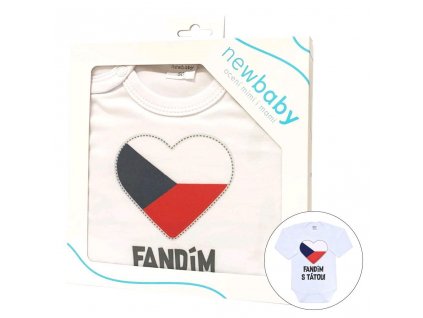 Body s potiskem New Baby Fandím s tátou - dárkové balení - vel. 80 (9-12m)