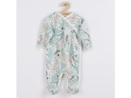 Kojenecký bavlněný overal s bočním zapínáním New Baby Lovely zelený - vel. 68 (4-6m)