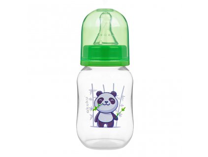 Láhev s obrázkem Akuku 125 ml panda zelená