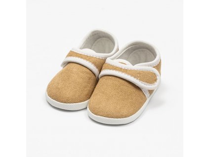 Kojenecké semiškové capáčky New Baby hnědá 0-3 m - vel. 116/122