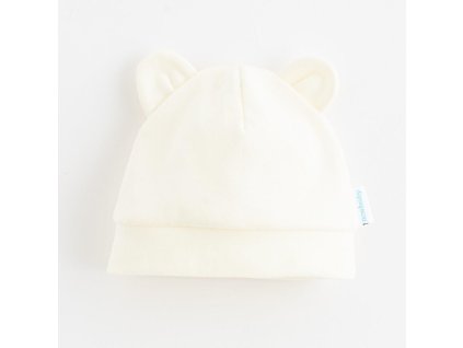 Kojenecká bavlněná čepička New Baby Kids krémová - vel. 68 (4-6m)