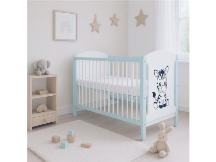 Dětská postýlka New Baby ELSA Zebra bílo-mátová