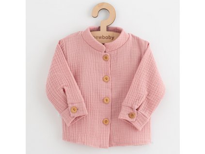 Kojenecká mušelínová košile New Baby Soft dress růžová - vel. 68 (4-6m)