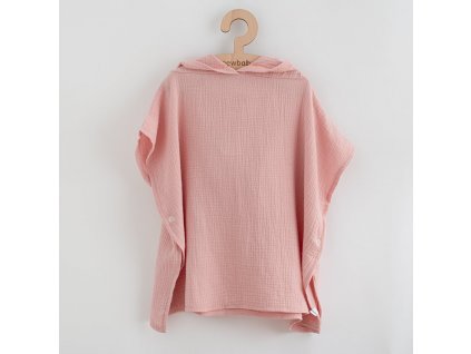 Dětské mušelínové pončo New Baby Feeling růžová 35 cm - vel. XL