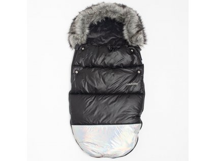 Luxusní fusak s kožíškem Shine New Baby černo stříbrný