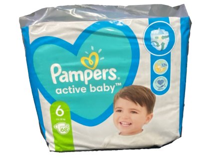 Pampers Active Baby Plenky Velikost 6, 68 Plenek, 13–18 kg