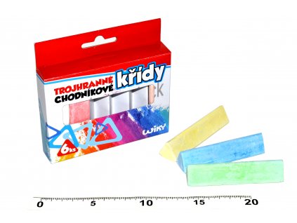 Křídy chodníkové barevné 6ks trojhranné