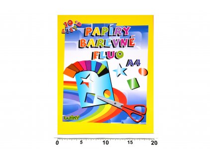 Papíry barevné fluo A4, 10 listů