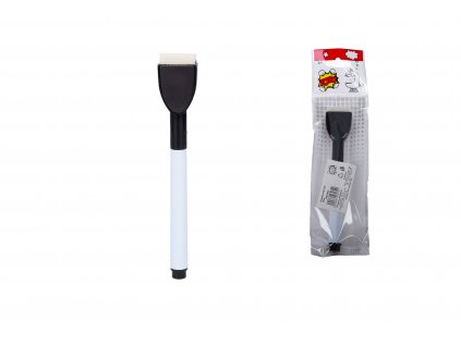 Popisovač na bílé tabule s mini stěrkou - černý