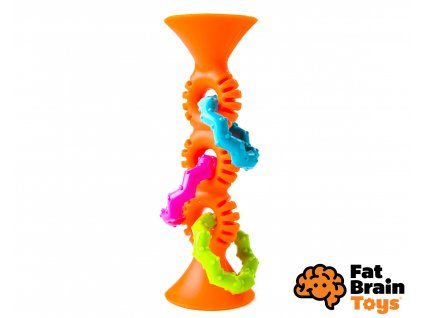 Fat Brain chrastítko pipSquiz Loops oranžové 15 cm