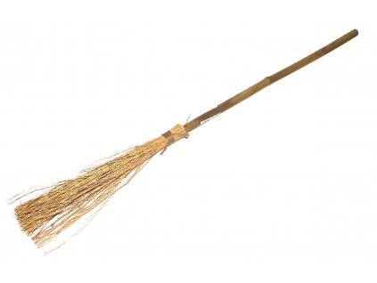 Čarodějnické koště 94cm bambus+roští