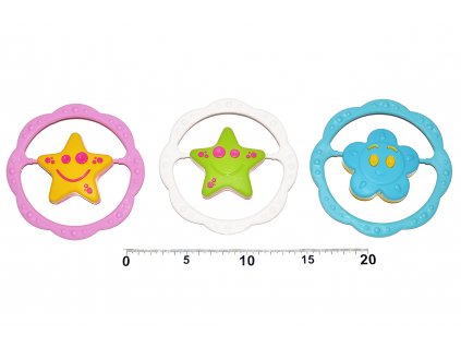 Chrastítko - kruh s hvězdičkou, kytičkou (Barva Zelená)