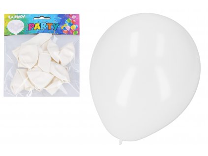 Balónek nafukovací 30 cm - sada 10ks, bílý