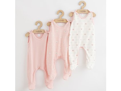 Kojenecké dupačky New Baby Classic II Holka 3ks růžová - vel. 74 (6-9m)