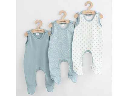 Kojenecké dupačky New Baby Classic II Uni 3ks mátová - vel. 74 (6-9m)