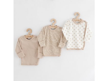 Kojenecká košilka New Baby Classic II Uni 3ks béžová - vel. 62 (3-6m)