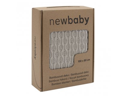 Bambusová pletená deka New Baby se vzorem 100x80 cm light grey