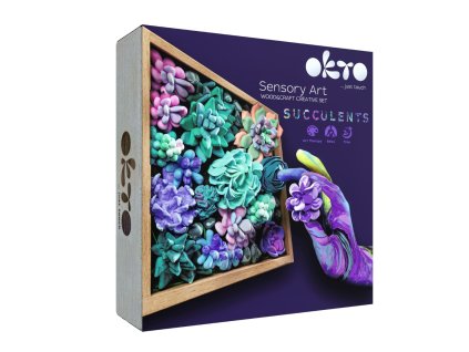 OKTO Tenderness Výtvarná modelovací sada sukulenty v dřevěném rámu 21x21 cm