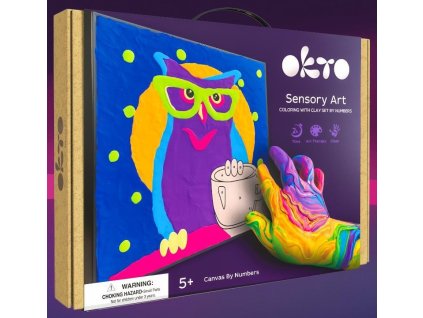 OKTO Sova výtvarná sada malování hmotou podle čísel 29x29 cm