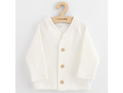 Kojenecký kabátek na knoflíky New Baby Luxury clothing Oliver bílý - vel. 62 (3-6m)