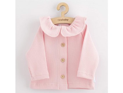 Kojenecký kabátek na knoflíky New Baby Luxury clothing Laura růžový - vel. 62 (3-6m)