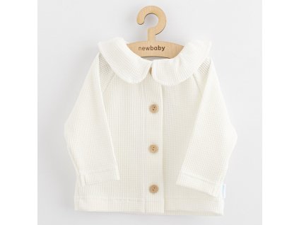 Kojenecký kabátek na knoflíky New Baby Luxury clothing Laura bílý - vel. 62 (3-6m)