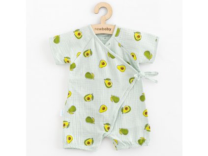 Kojenecký letní mušelínový overal New Baby Avocado