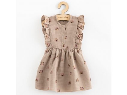 Letní kojenecké mušelínové šaty New Baby Rainbow - vel. 80 (9-12m)