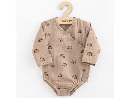 Kojenecké mušelínové body s bočním zavazováním New Baby Rainbow - vel. 86 (12-18m)