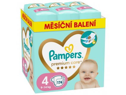 Pampers Premium Care 4 (9-14kg) 174 ks - měsíční balení